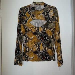 PLUS SIZE Open Front Snakeskin Long sleeve shirt